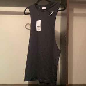 NWT gym shark muscle shirt in black